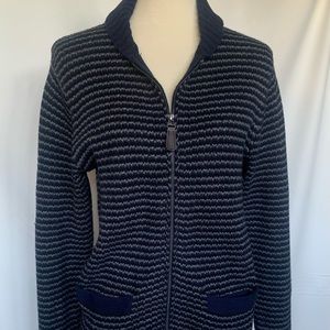 Navy blue Shawl collar Sweater Jacket size S